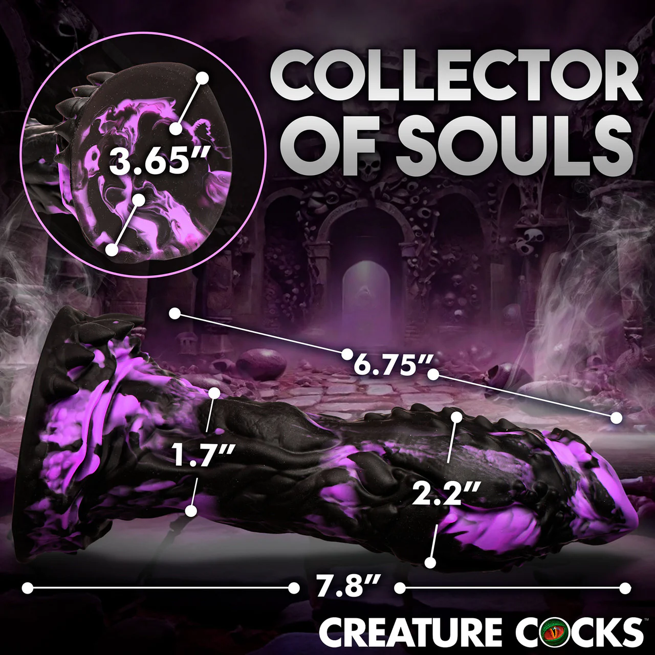 Grim 7.75" Silicone Suction Cup Dildo By Creature Cocks - Image 9