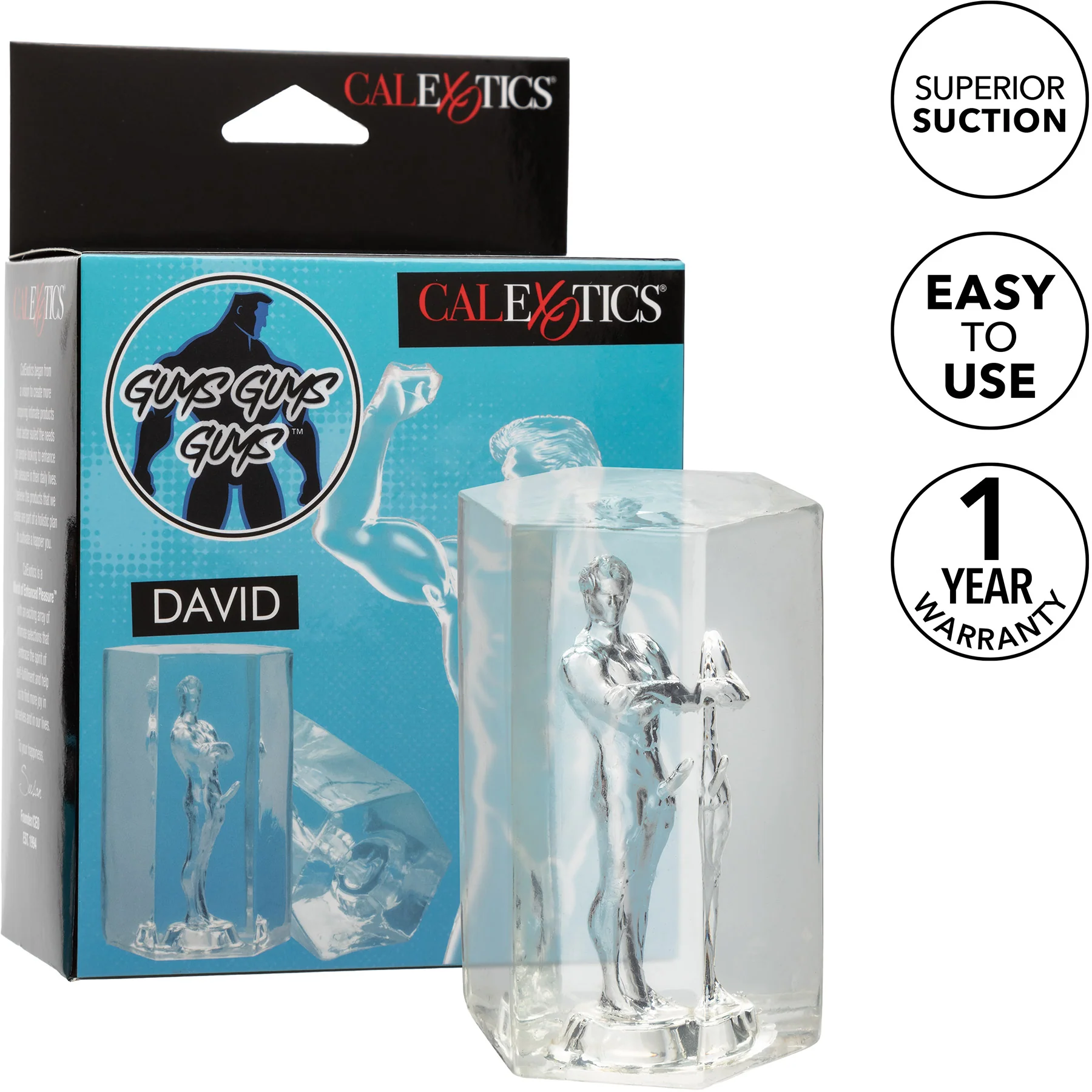 Guys Guys Guys David Clear Penis Stroker By CalExotics - Image 7