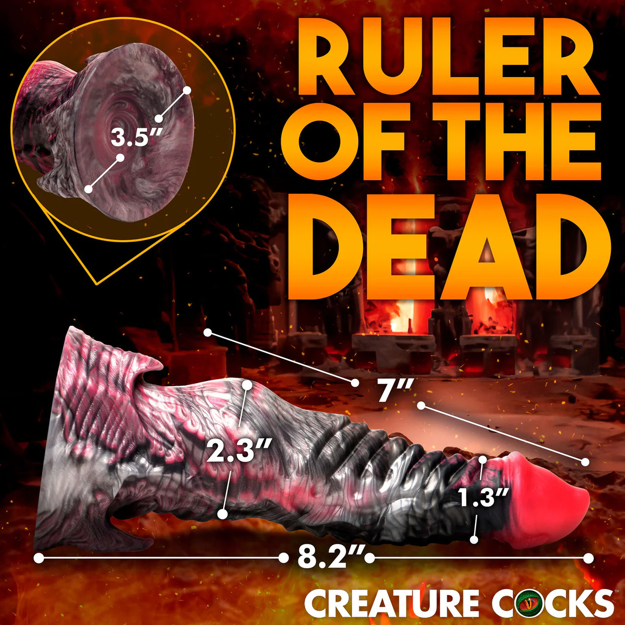 Hades 8.25" Silicone Suction Cup Dildo By Creature Cocks - Medium - Image 10