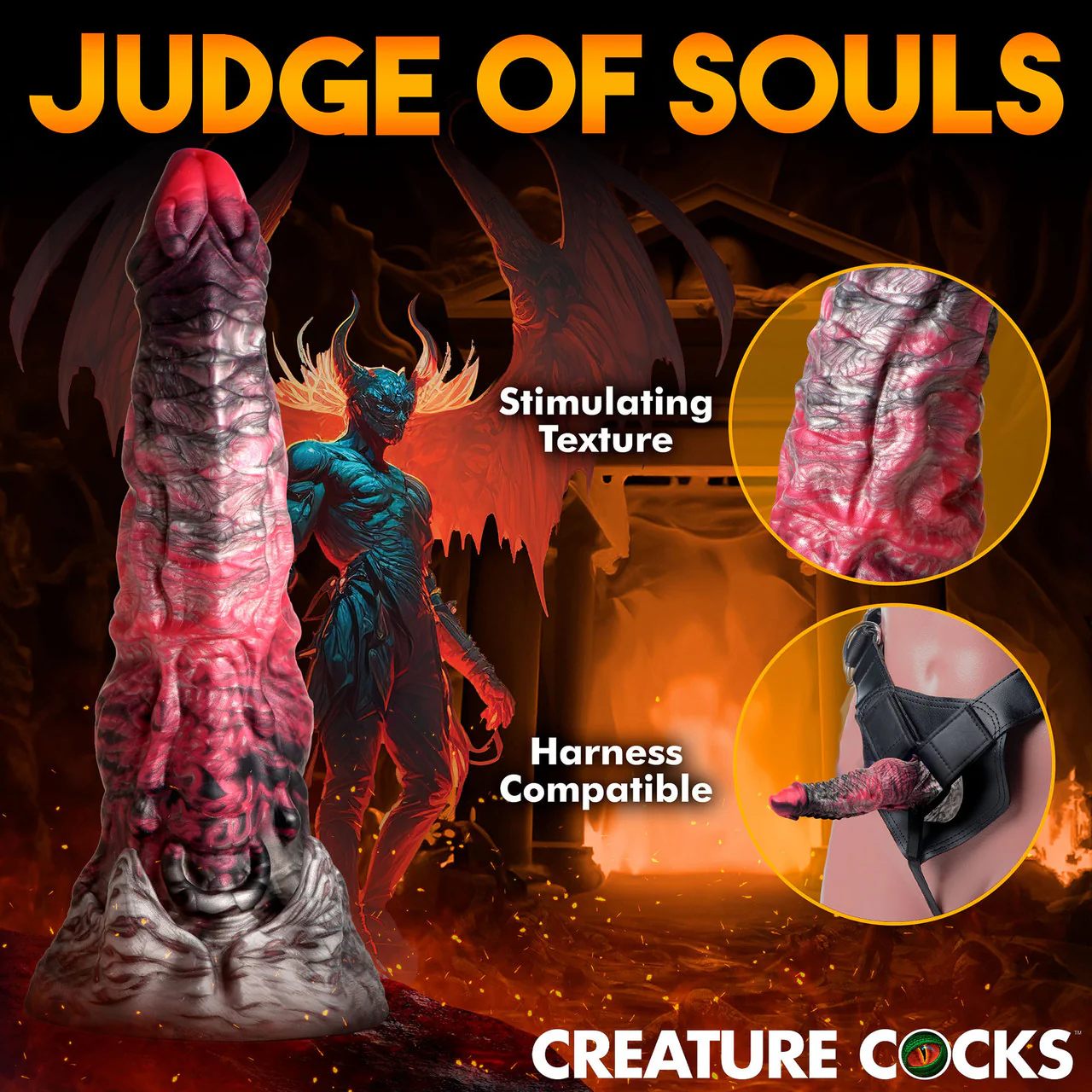 Hades 8.25" Silicone Suction Cup Dildo By Creature Cocks - Medium - Image 11
