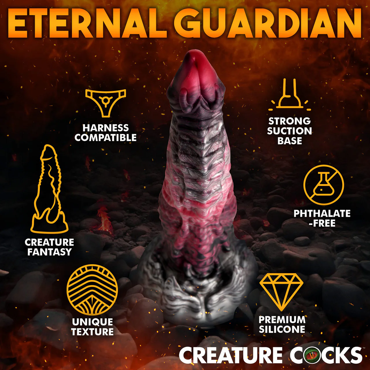 Hades 9.25" Silicone Suction Cup Dildo By Creature Cocks - Large - Image 8