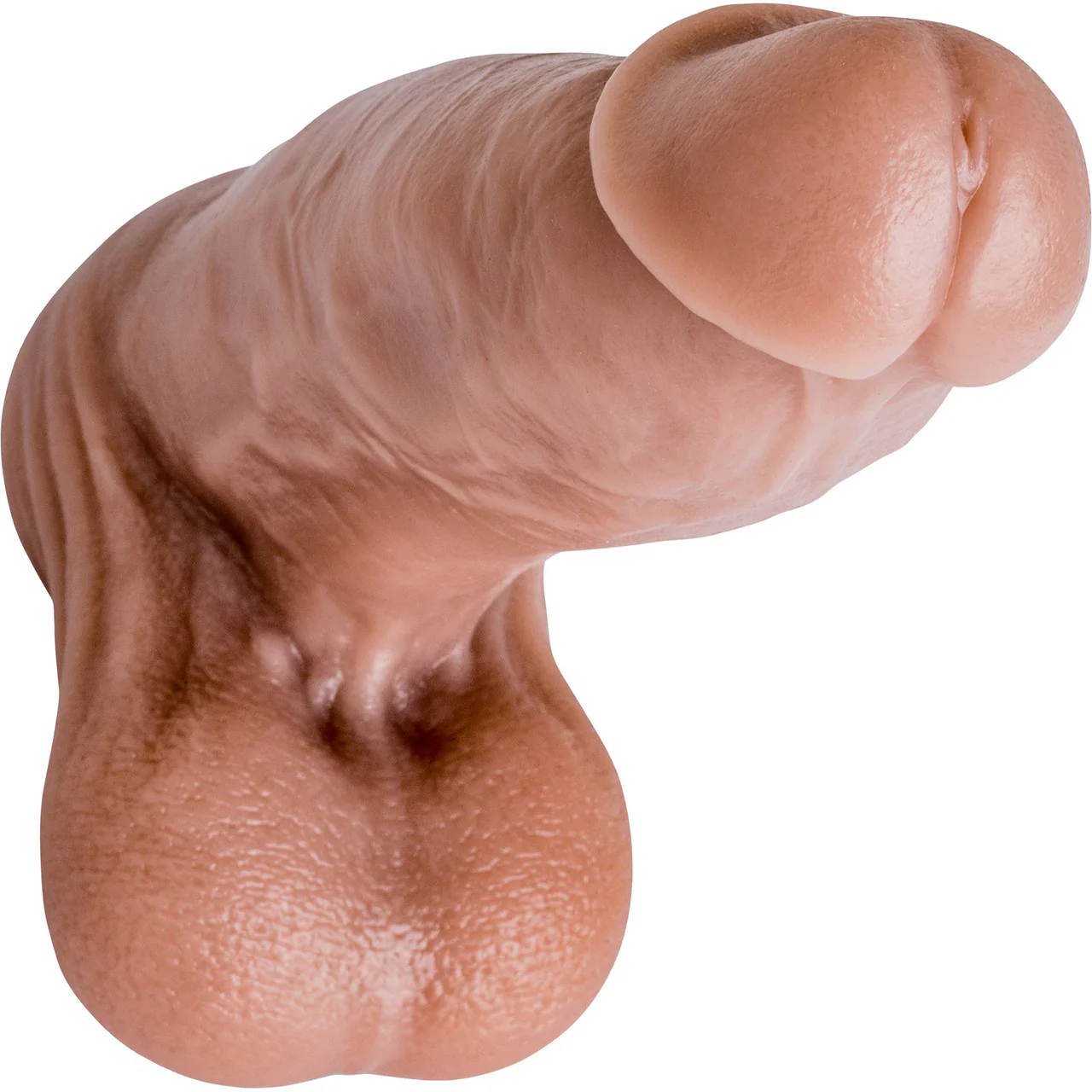 Hankey's Toys Nick Capra Medium 10.5" Silicone Cock With Balls & Vac-U-Lock Base - Caramel - Image 3