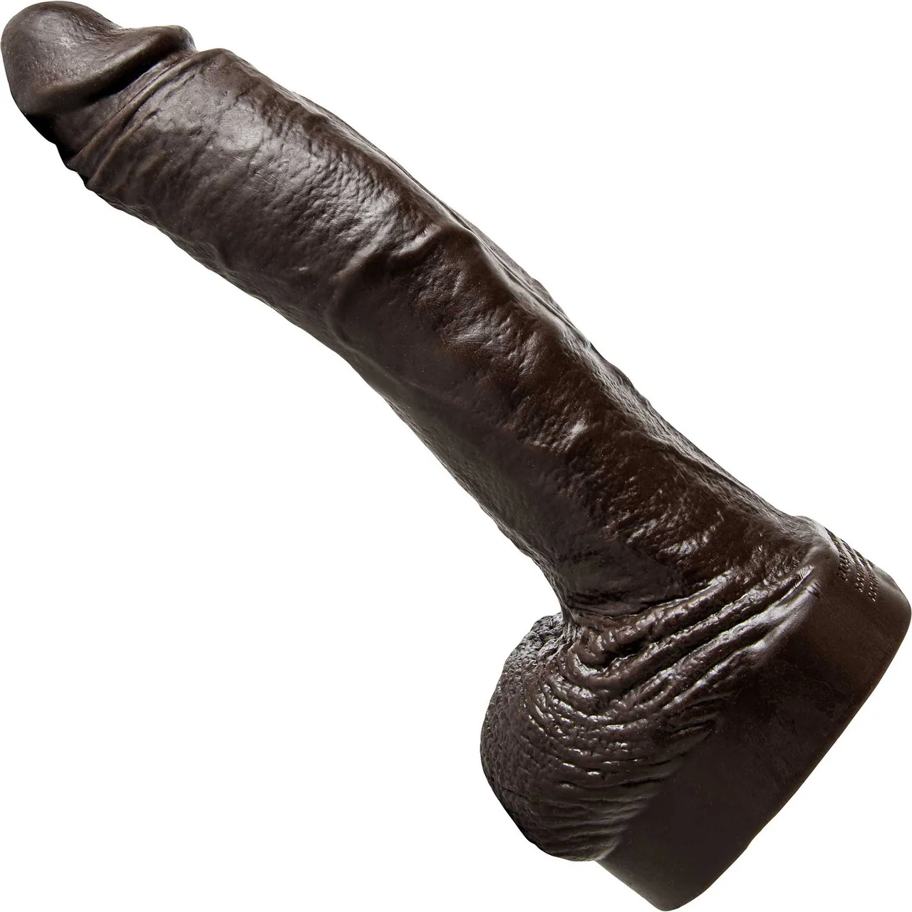 Hankey's Toys Ray Diesel Medium 10.75" Silicone Cock With Balls & Vac-U-Lock Base - Chocolate - Image 2