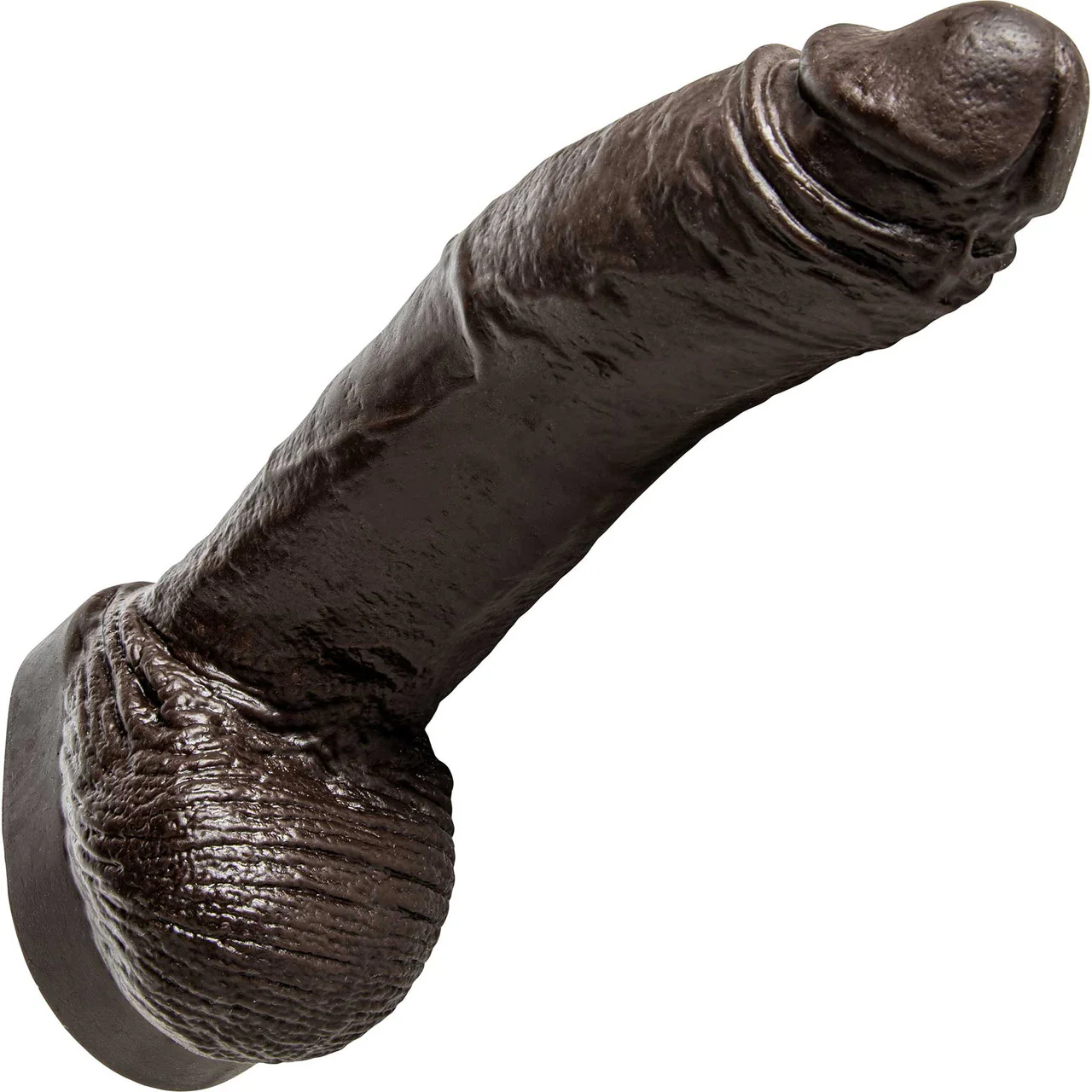 Hankey's Toys Ray Diesel Medium 10.75" Silicone Cock With Balls & Vac-U-Lock Base - Chocolate - Image 3