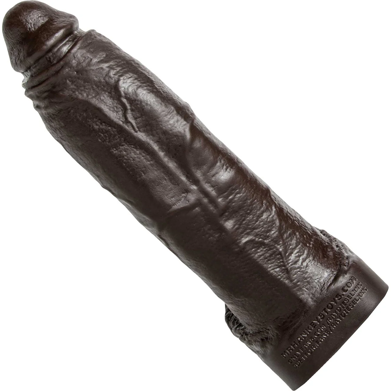 Hankey's Toys Ray Diesel Medium 10.75" Silicone Cock With Balls & Vac-U-Lock Base - Chocolate - Image 4