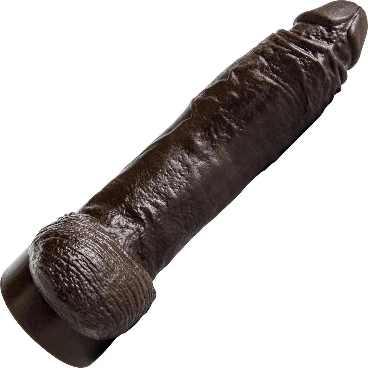 Hankey's Toys Ray Diesel Medium 10.75" Silicone Cock With Balls & Vac-U-Lock Base - Chocolate - Image 5