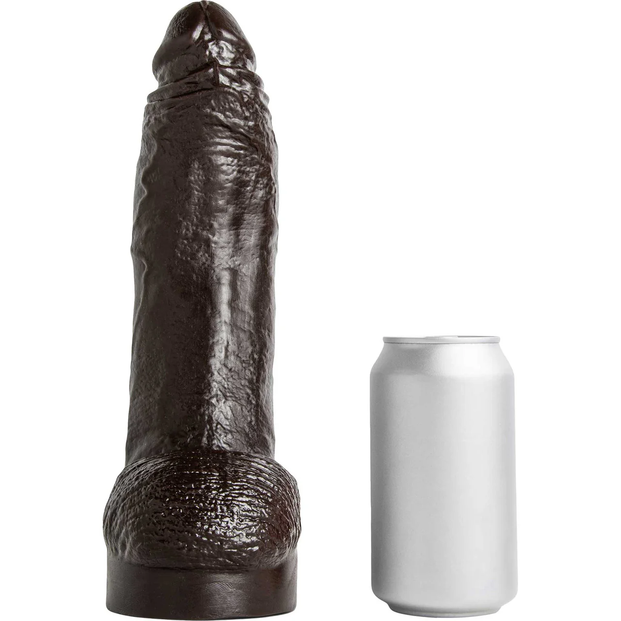 Hankey's Toys Ray Diesel Medium 10.75" Silicone Cock With Balls & Vac-U-Lock Base - Chocolate - Image 6