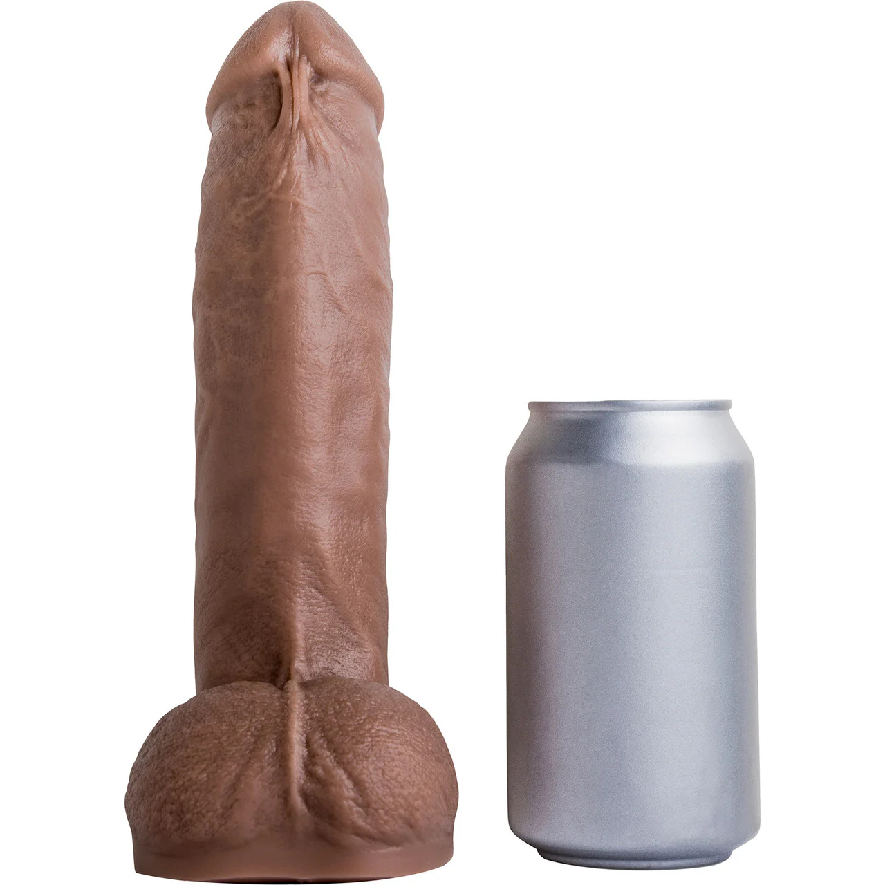 Hankey's Toys Rentman Small 10" Silicone Cock With Balls & Vac-U-Lock Base - Caramel - Image 3