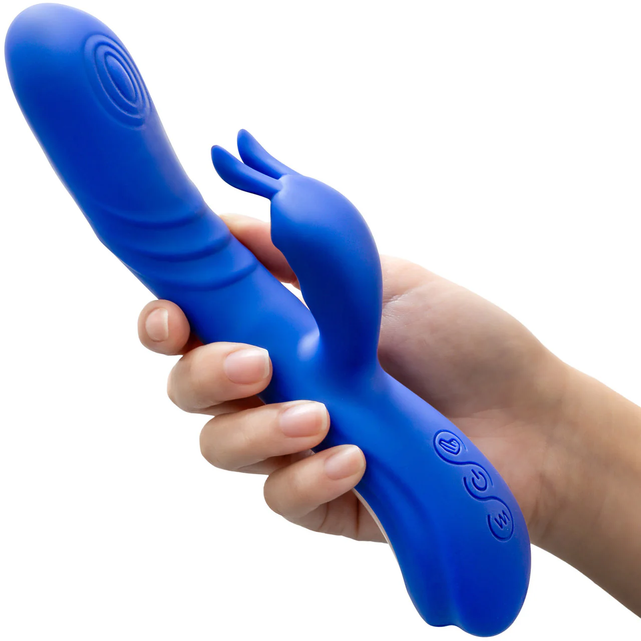 Harper Rechargeable Silicone Rabbit Dual Stimulation Vibrator With G-Spot Motion By Blush - Midnight - Image 2