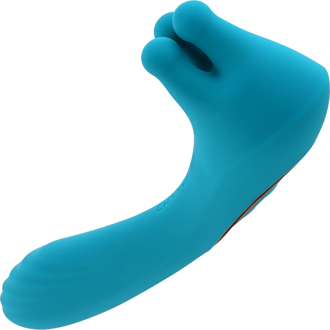 Heads Or Tails Silicone Rechargeable Waterproof Dual Stimulation Vibrator By Evolved Novelties - Teal - Image 3