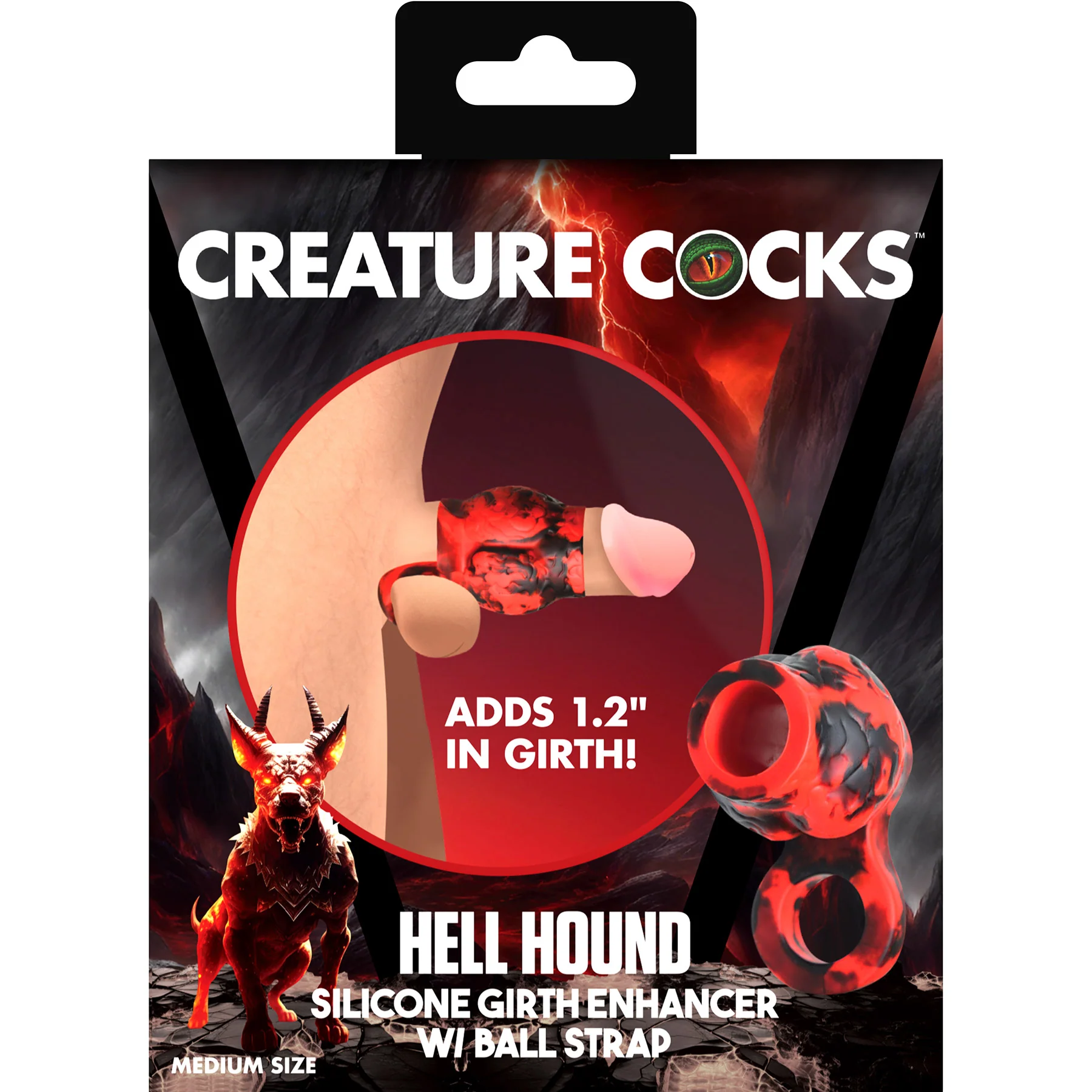 Hell Hound Silicone Penis Sleeve & Ball Stretcher By Creature Cocks - Image 4