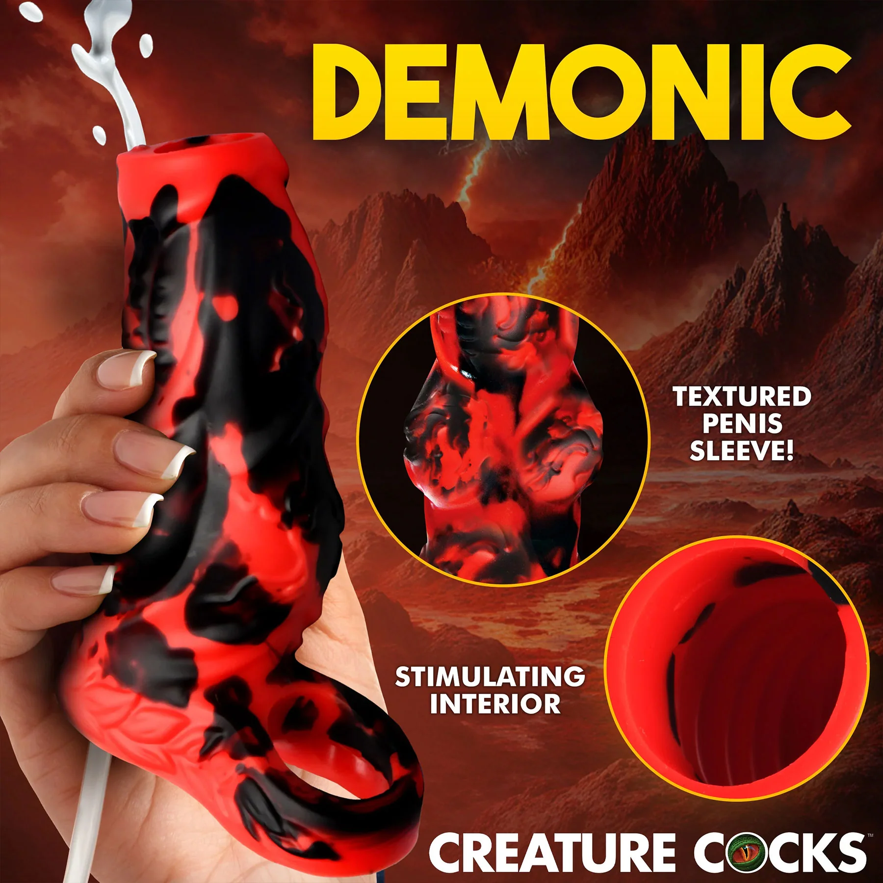 Hell Hound Squirting Silicone Penis Enhancer By Creature Cocks - Image 2