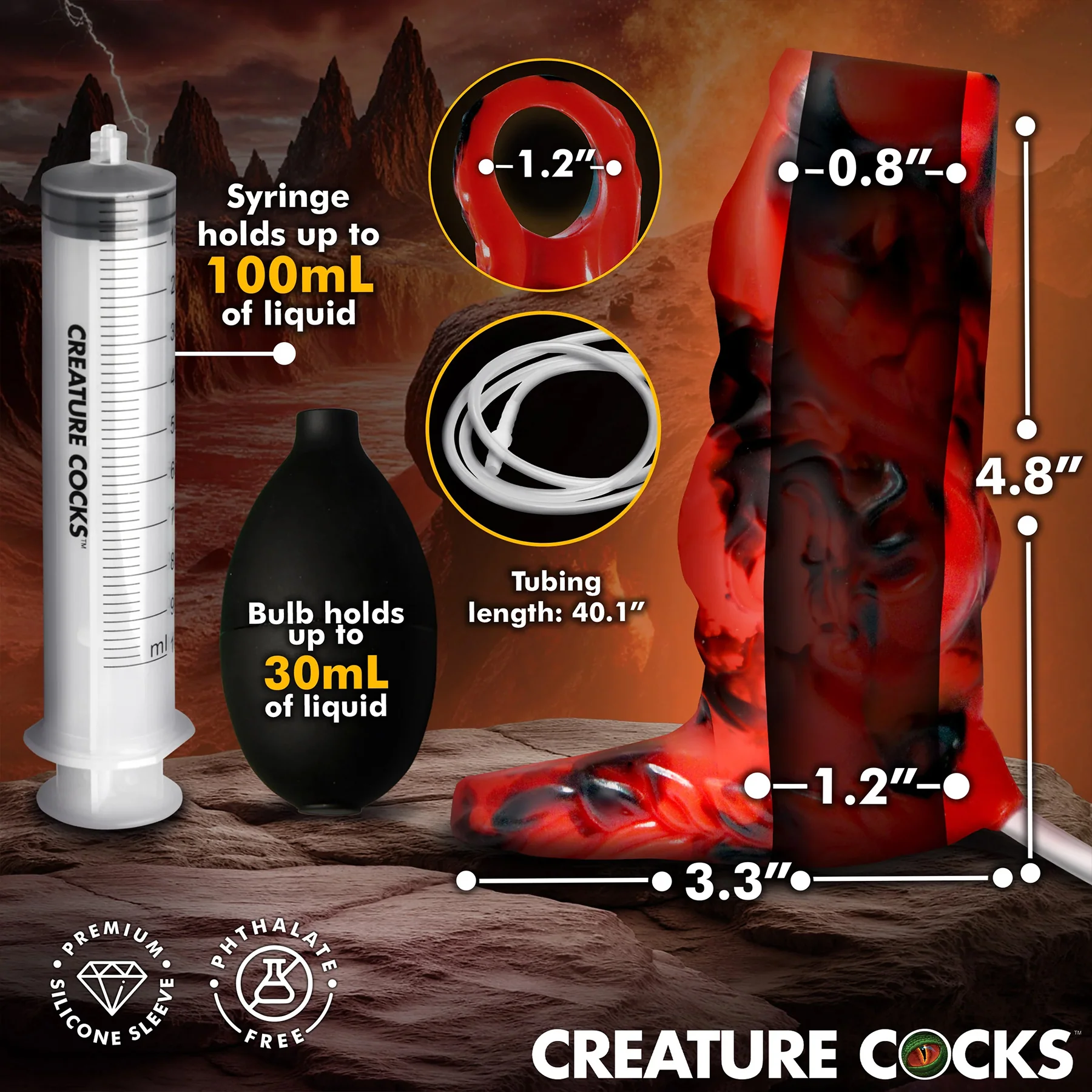 Hell Hound Squirting Silicone Penis Enhancer By Creature Cocks - Image 6