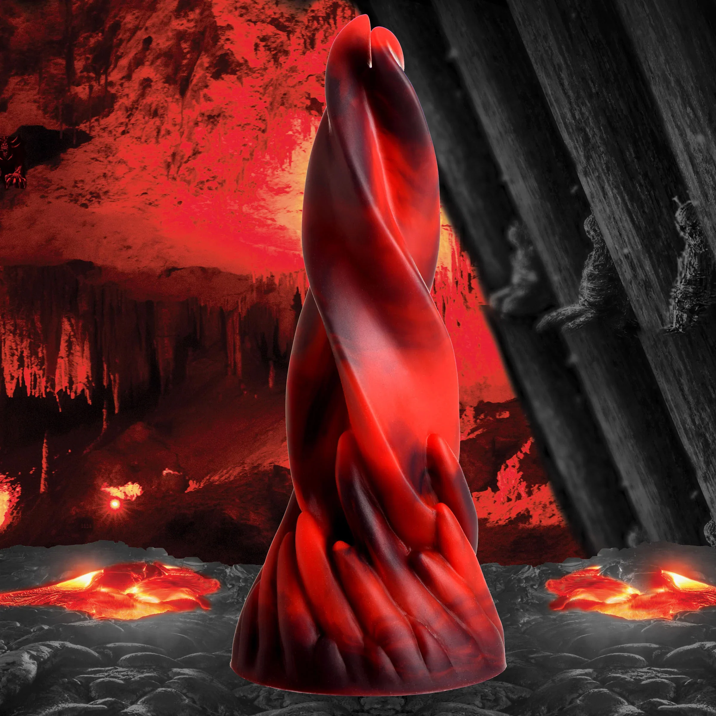 Hell Kiss Twisted Tongues 7.4" Silicone Suction Cup Dildo By Creature Cocks - Image 4