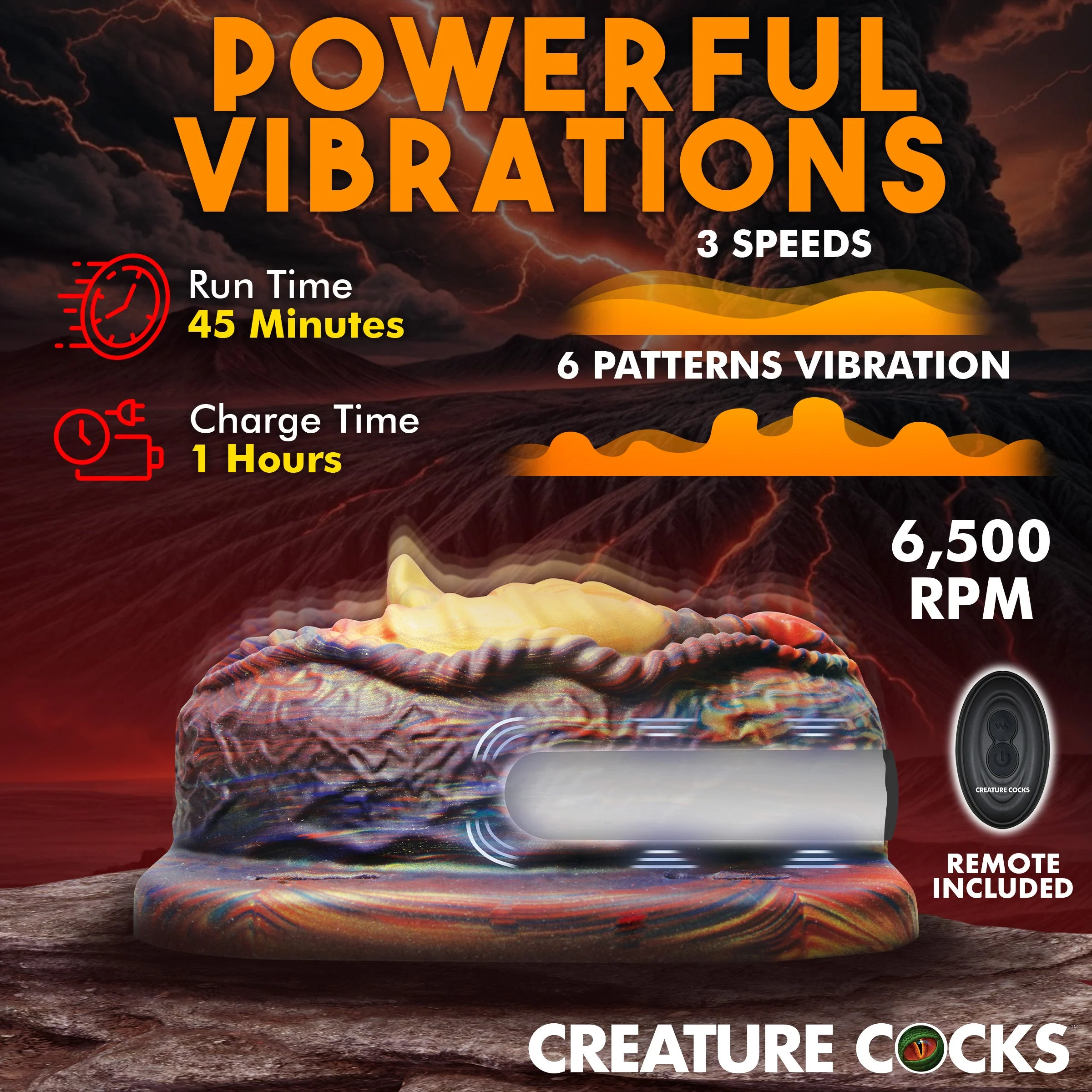 Hell's Angel Rechargeable Silicone Vibrating Grinder With Strap & Remote By Creature Cocks - Image 4