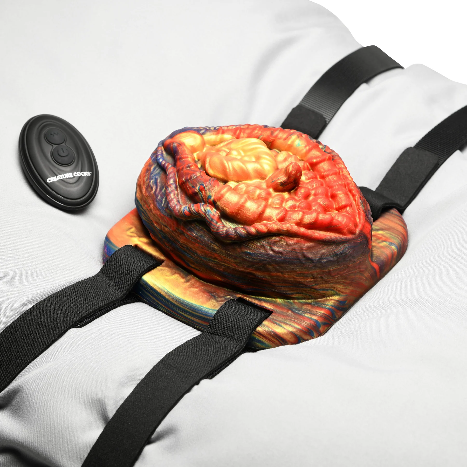 Hell's Angel Rechargeable Silicone Vibrating Grinder With Strap & Remote By Creature Cocks - Image 5