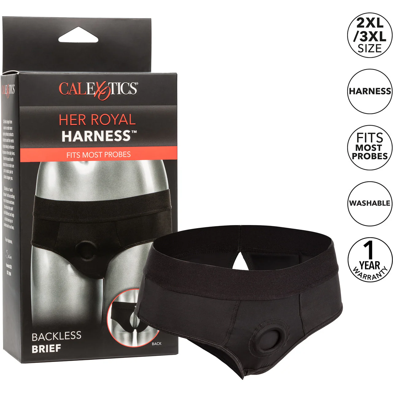 Her Royal Harness Backless Brief  Strap-On Harness by CalExotics - 2 X-Large / 3X-Large - Image 7