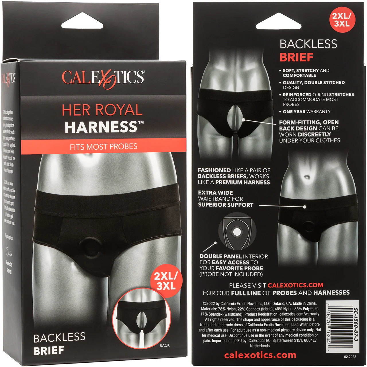 Her Royal Harness Backless Brief  Strap-On Harness by CalExotics - 2 X-Large / 3X-Large - Image 8