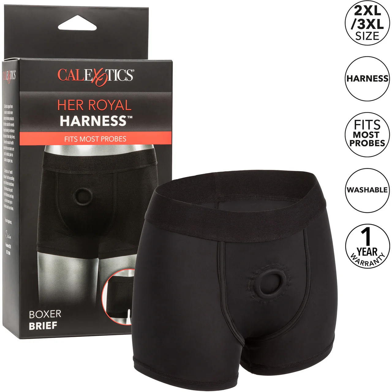 Her Royal Harness Boxer Brief Strap-On Harness by CalExotics - 2 X-Large / 3X-Large - Image 7
