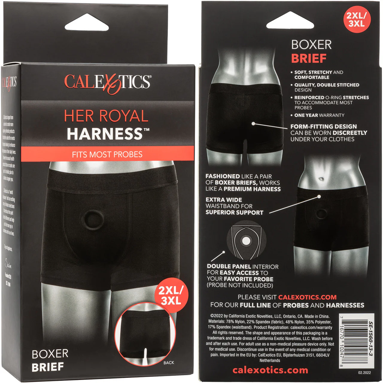 Her Royal Harness Boxer Brief Strap-On Harness by CalExotics - 2 X-Large / 3X-Large - Image 8