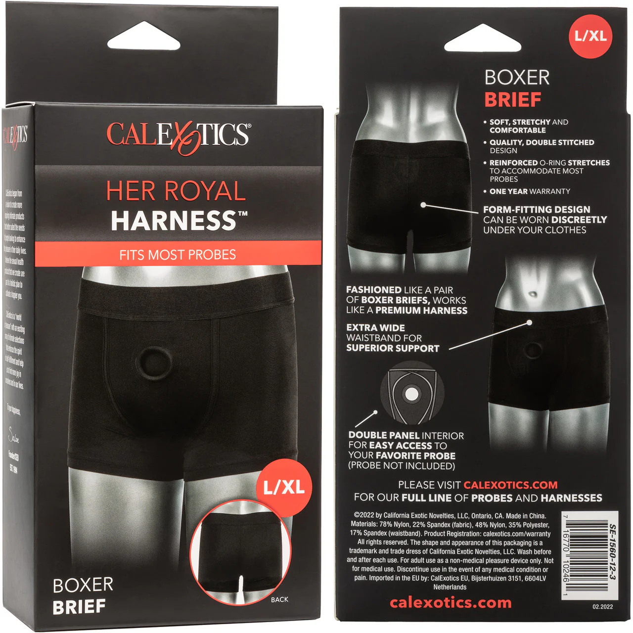 Her Royal Harness Boxer Brief Strap-On Harness by CalExotics - Large / X-Large - Image 8