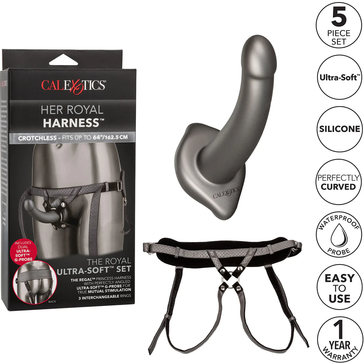 Her Royal Harness The Royal Ultra-Soft Set With Silicone Probe By CalExotics - Image 7