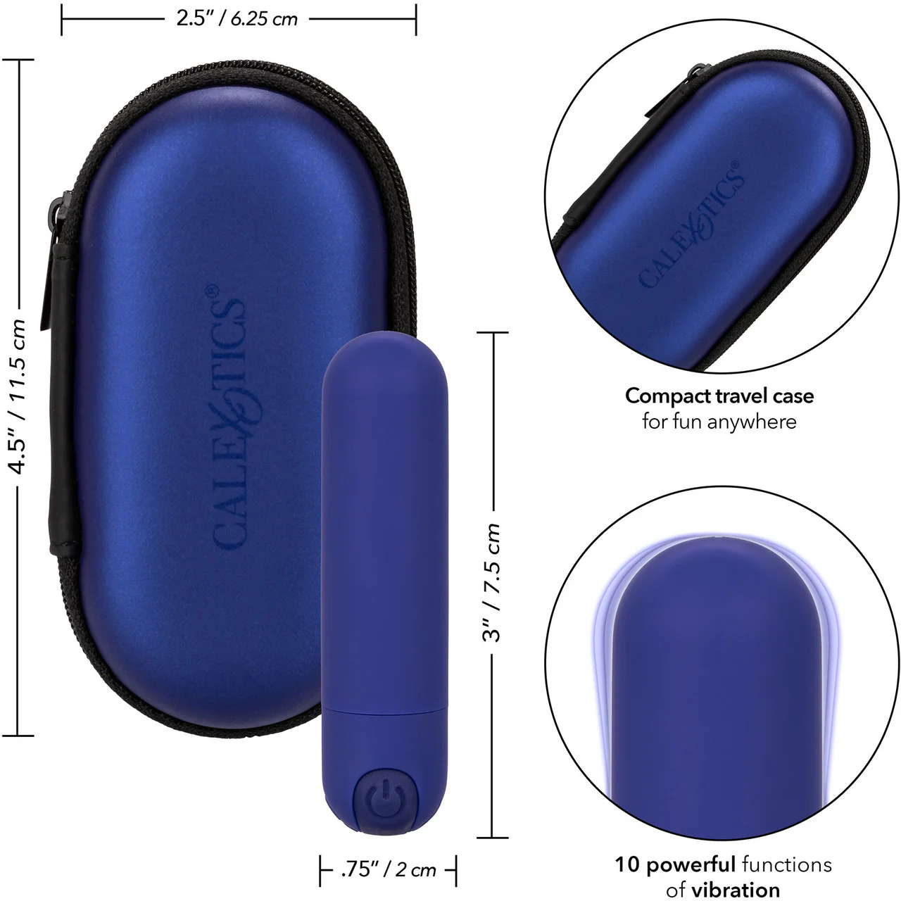 Hideaway Rechargeable Waterproof Mini Vibrator by CalExotics - Blue - Image 11