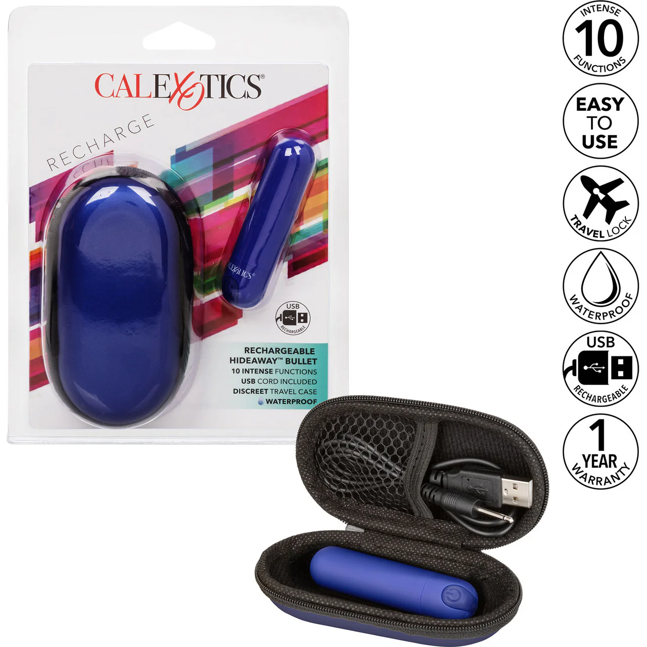 Hideaway Rechargeable Waterproof Mini Vibrator by CalExotics - Blue - Image 13