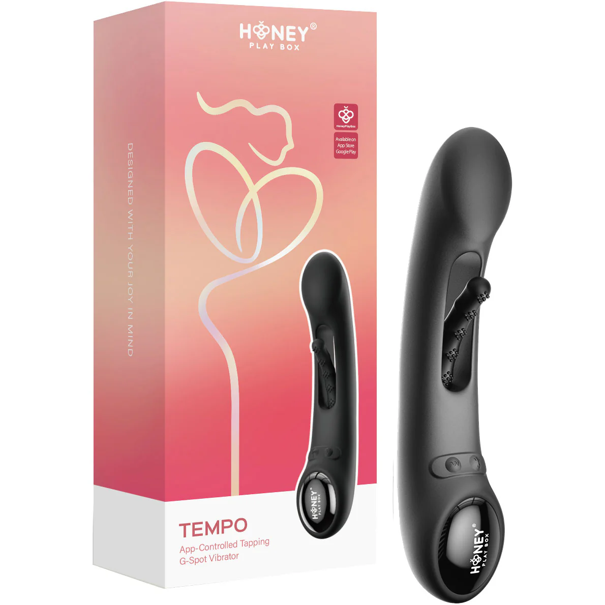 Honey Play Box Tempo Pressure Sensing App Controlled Tapping Finger Silicone G-Spot Vibrator - Image 14