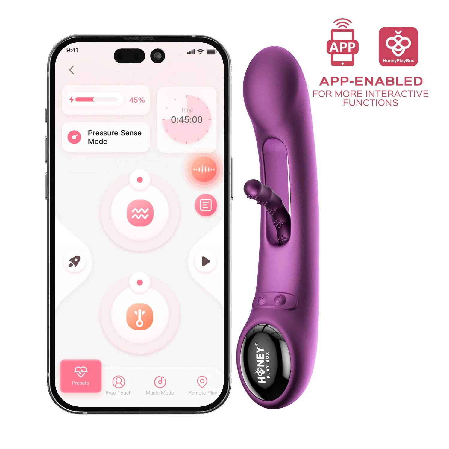 Honey Play Box Tempo Pressure Sensing App Controlled Tapping Finger Silicone G-Spot Vibrator - Image 22