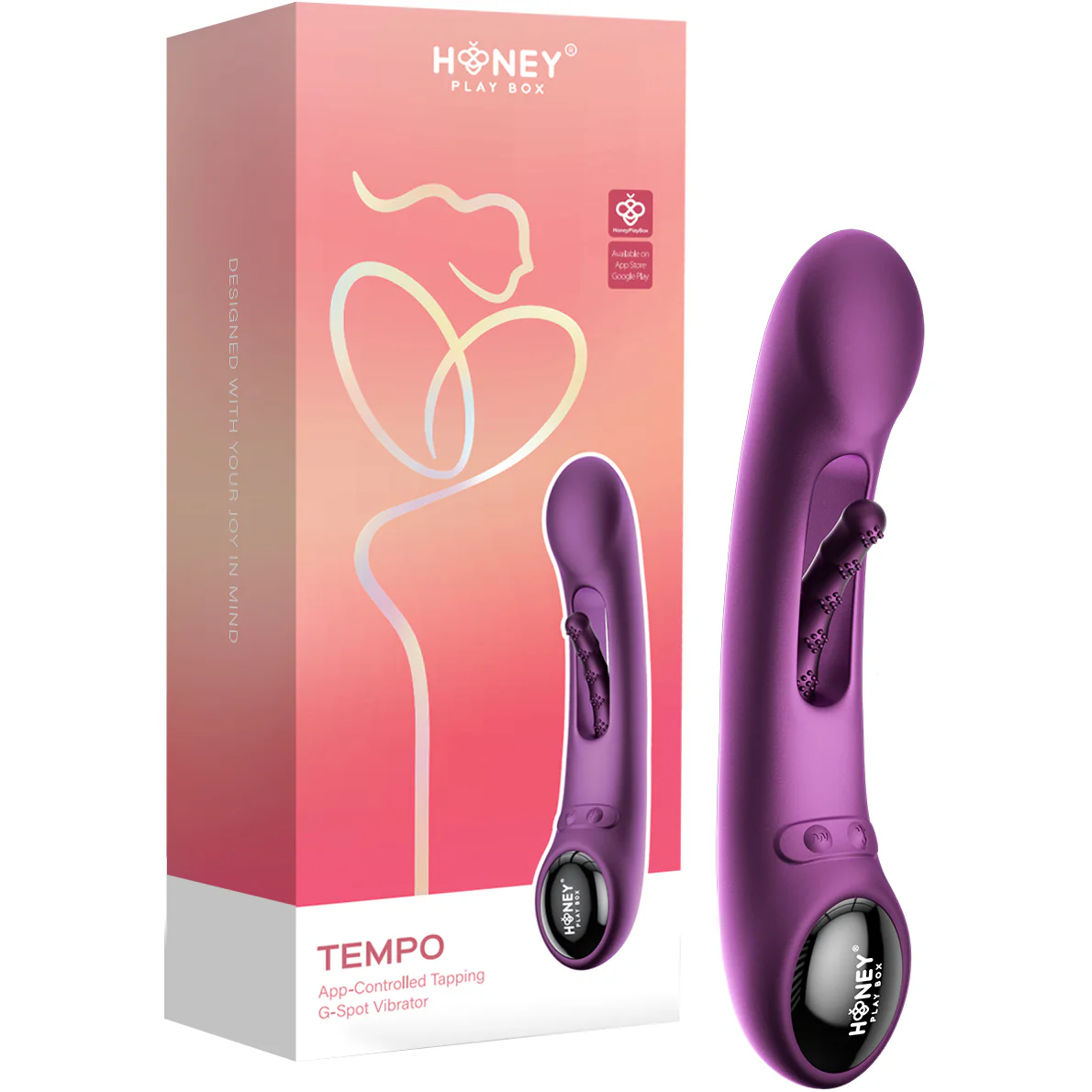 Honey Play Box Tempo Pressure Sensing App Controlled Tapping Finger Silicone G-Spot Vibrator - Image 26
