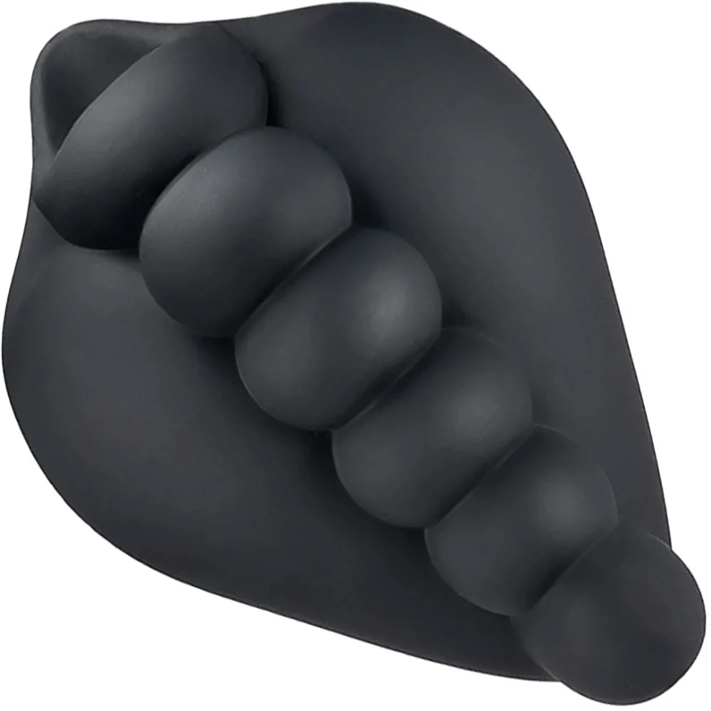 Honeybunch Soft Silicone Dildo Base with Vibe Pocket for Harness Play By Banana Pants - Black - Image 3