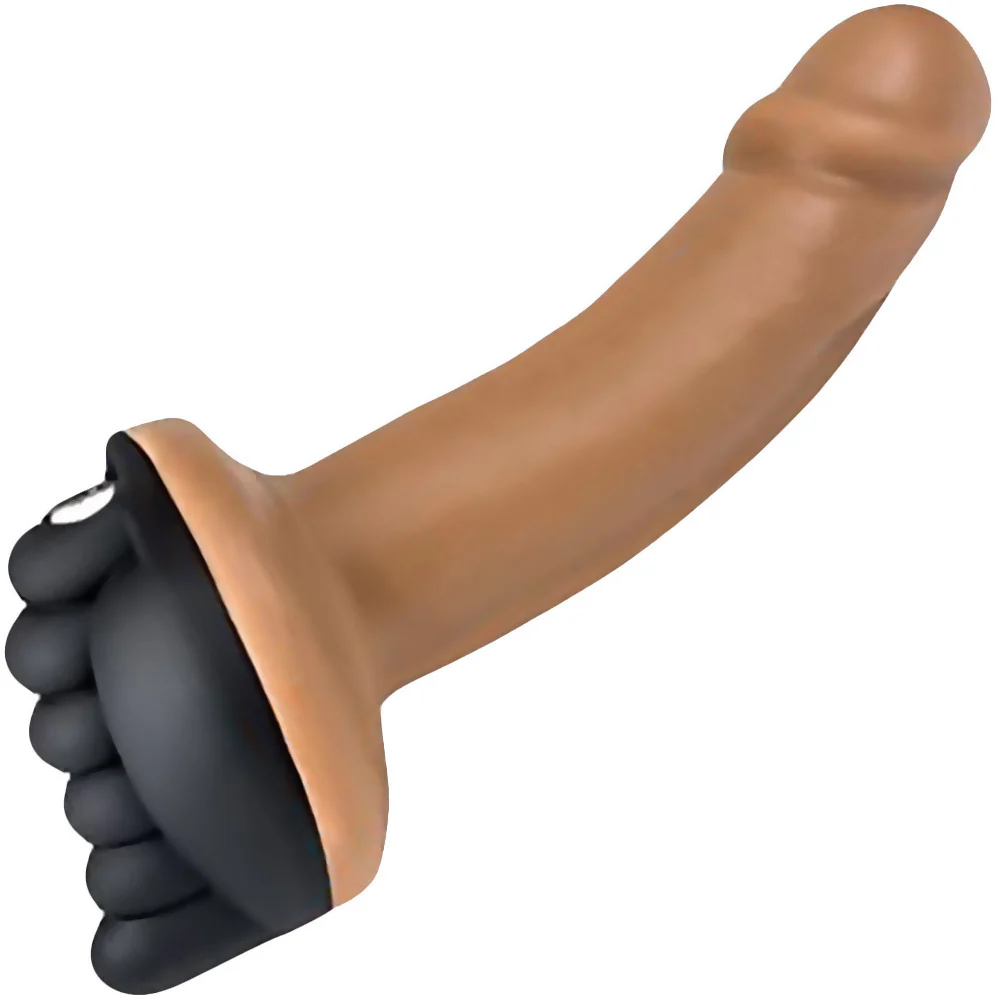 Honeybunch Soft Silicone Dildo Base with Vibe Pocket for Harness Play By Banana Pants - Black - Image 4