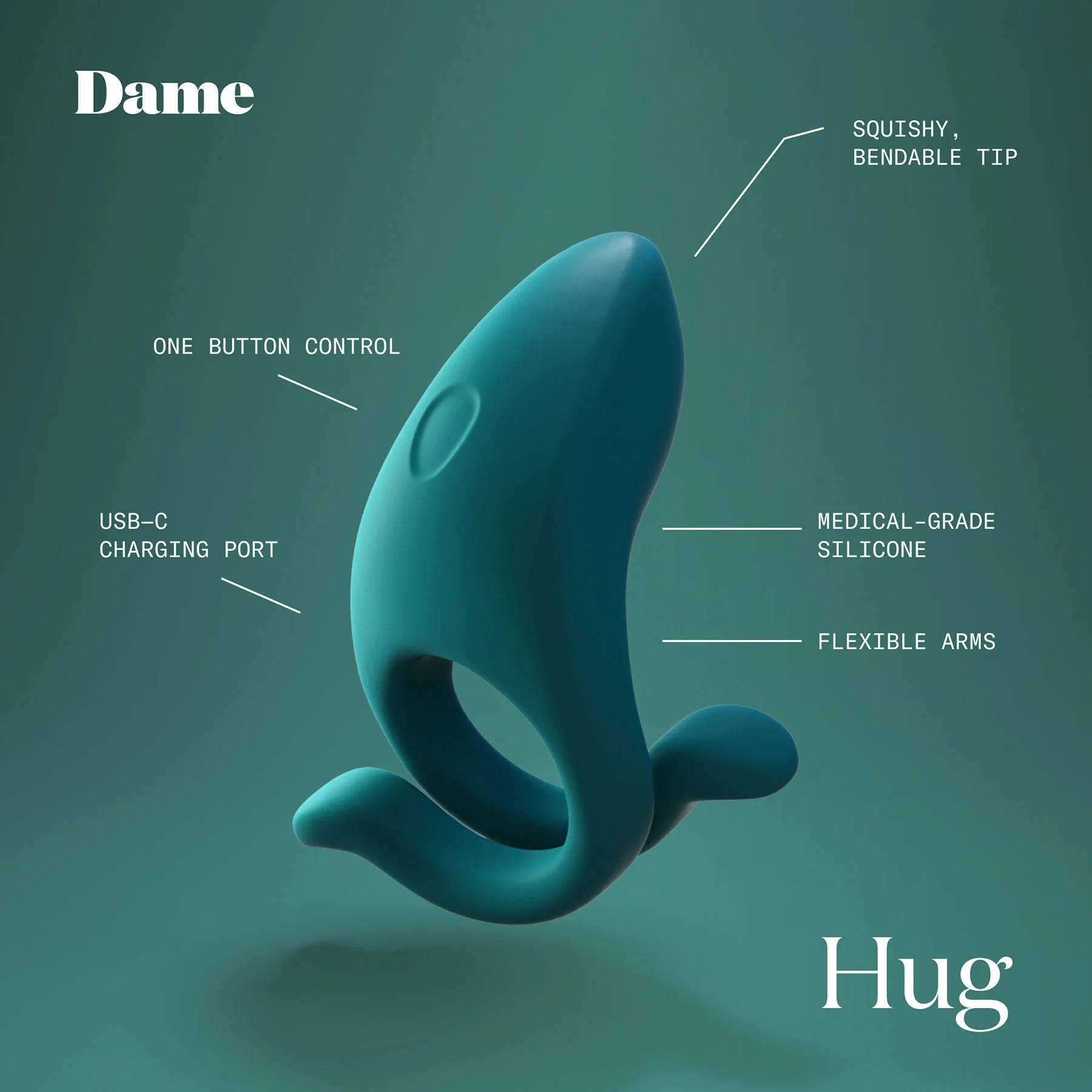 Hug Vibrating Silicone Couples Cock Ring By Dame - Image 11