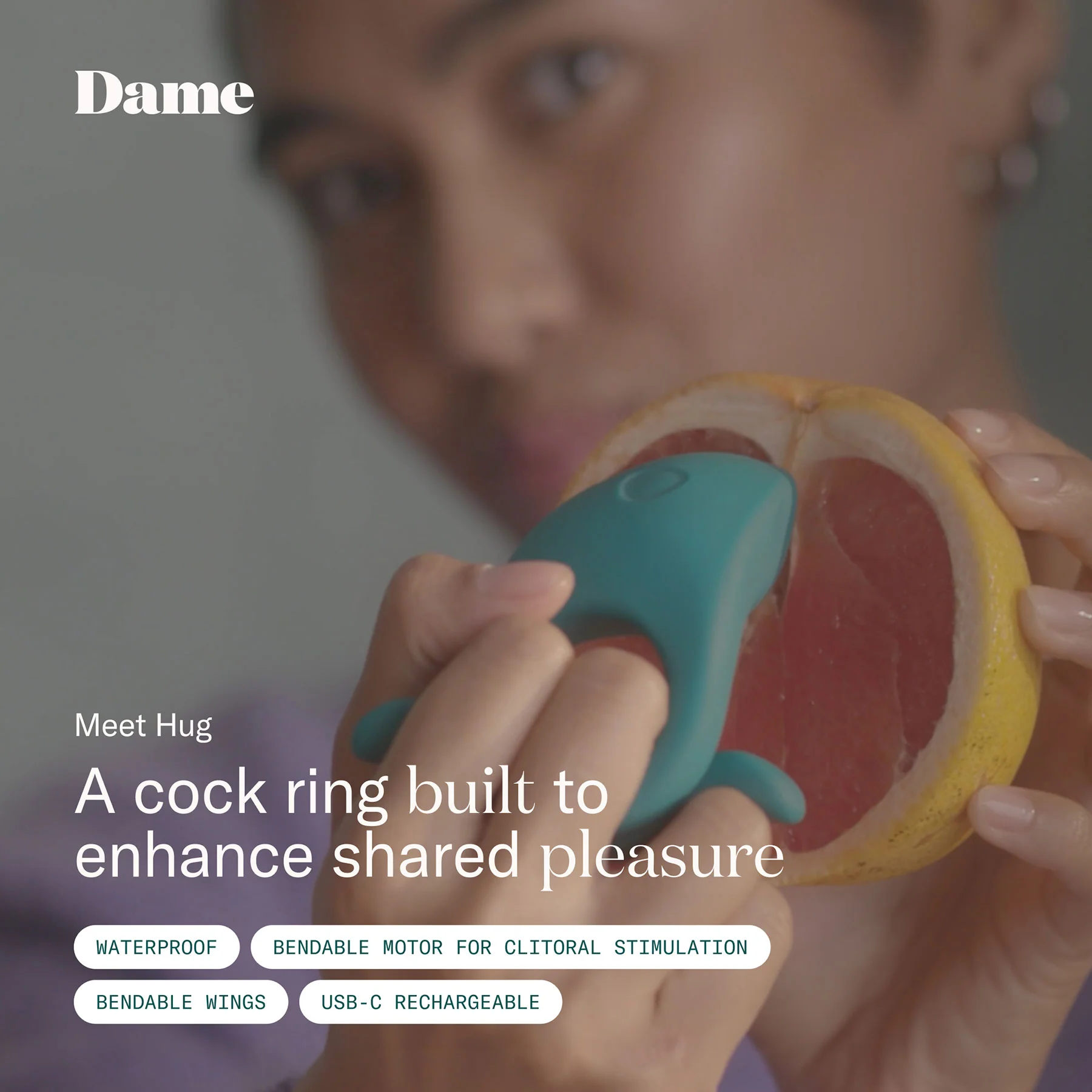Hug Vibrating Silicone Couples Cock Ring By Dame - Image 2