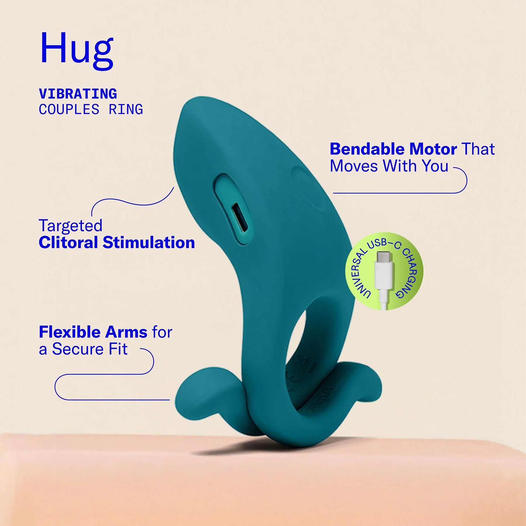 Hug Vibrating Silicone Couples Cock Ring By Dame - Image 9