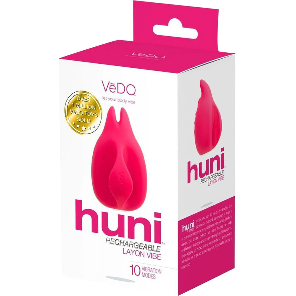 Huni Rechargeable Waterproof Silicone Lay-On Clitoral Vibrator by VeDO - Foxy Pink - Image 4
