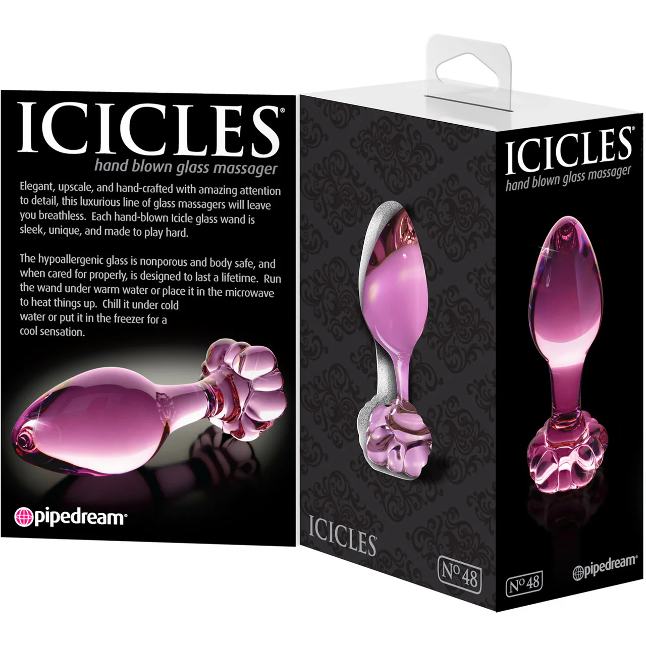 Icicles No. 48 Pink Glass Butt Plug - Image 4