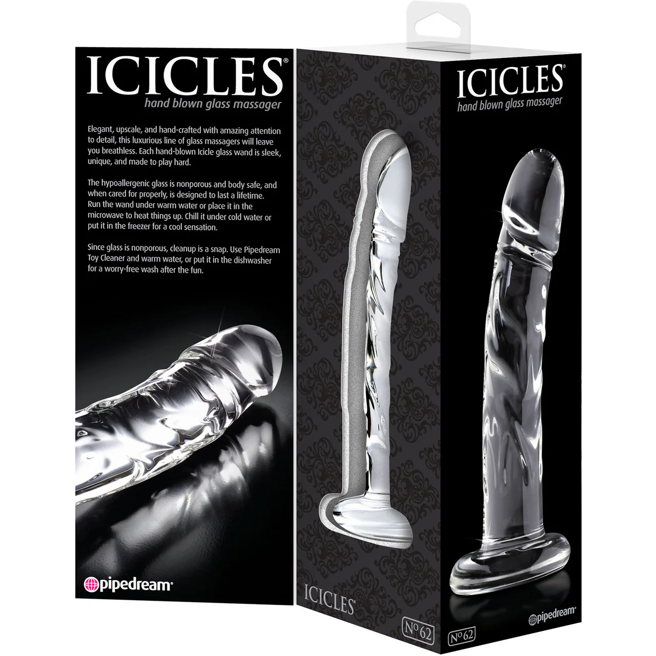 Icicles No. 62 Clear Glass Realistic G-Spot Dildo - Image 3
