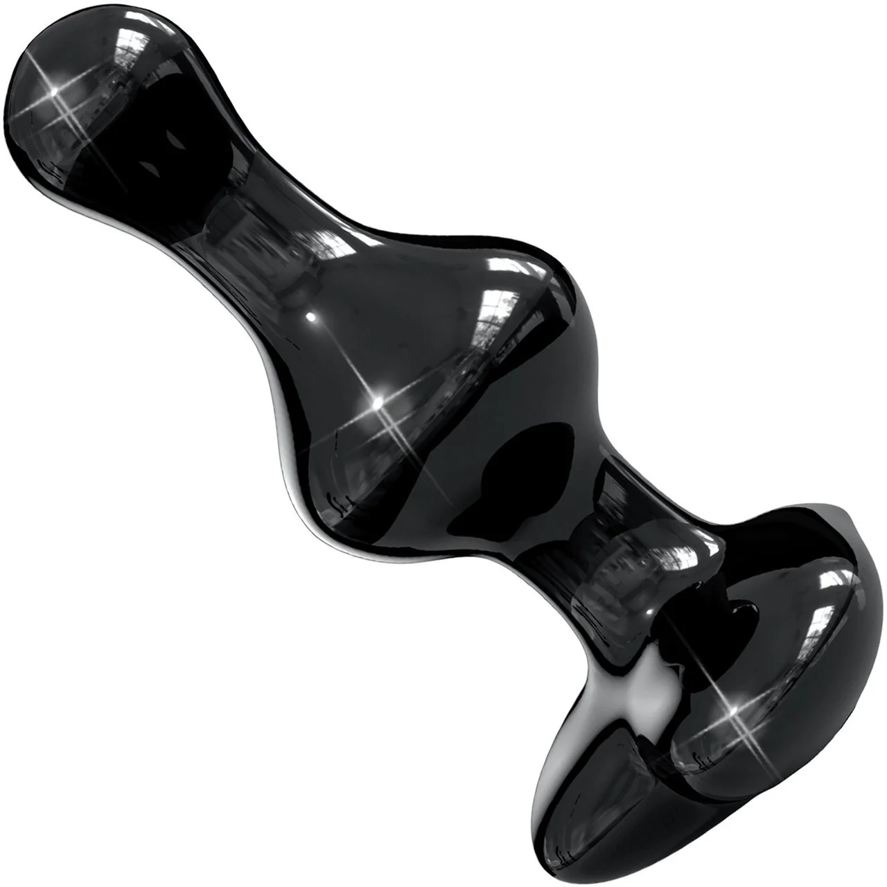 Icicles No. 74 Black Glass Anal Plug With Heart Shaped Base - Image 3