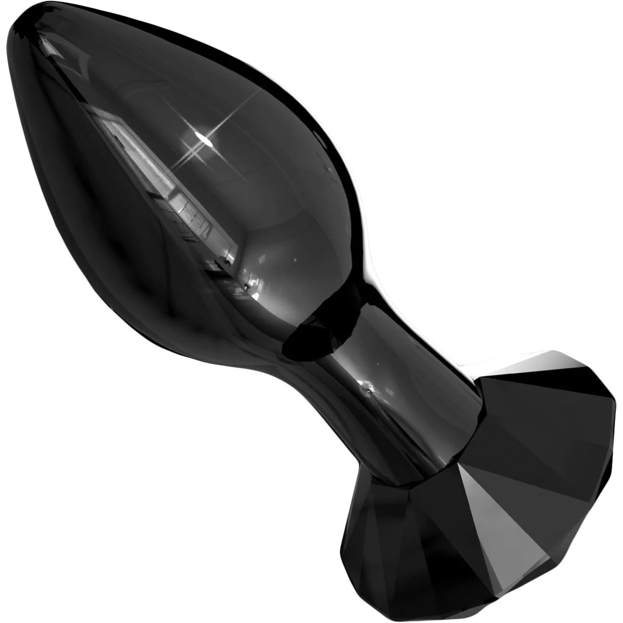 Icicles No. 78 Black Glass Anal Plug With Faceted Base - Image 3
