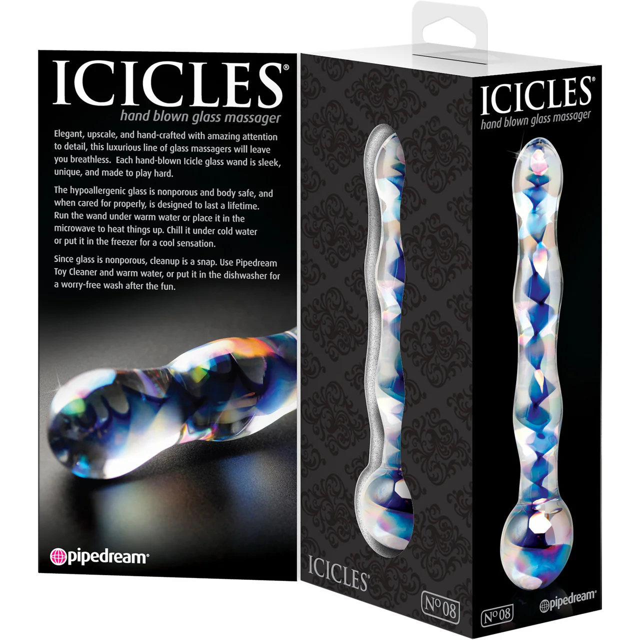 Icicles No. 8 Sapphire Spiral Glass Dildo - Image 4