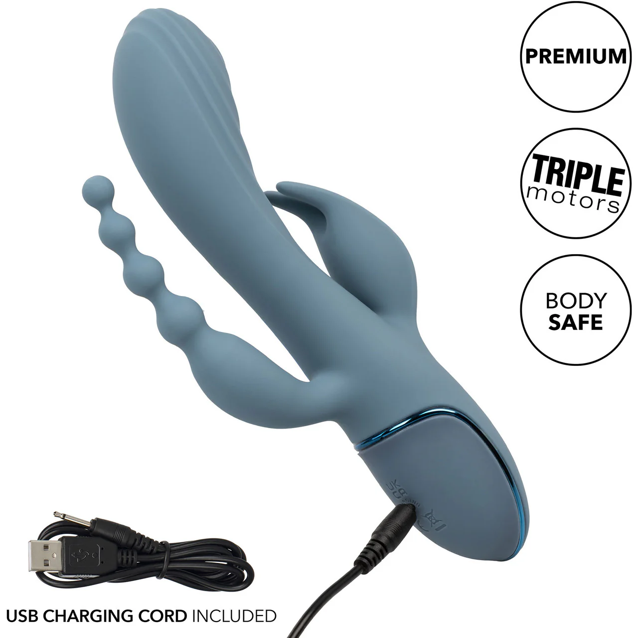 III Triple Ecstasy Silicone Pulsating Rechargeable Triple Stimulation Vibrator By CalExotics - Image 9