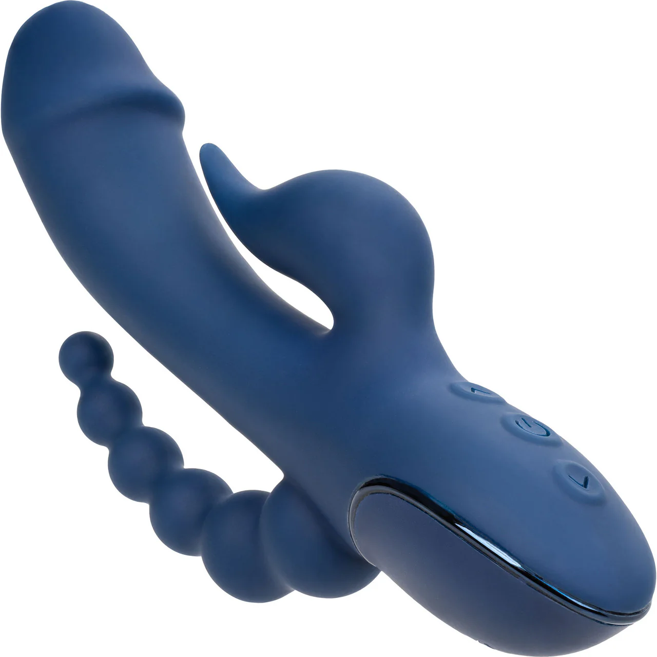 III Triple Orgasm Silicone Rechargeable Triple Stimulation Vibrator By CalExotics - Navy - Image 5