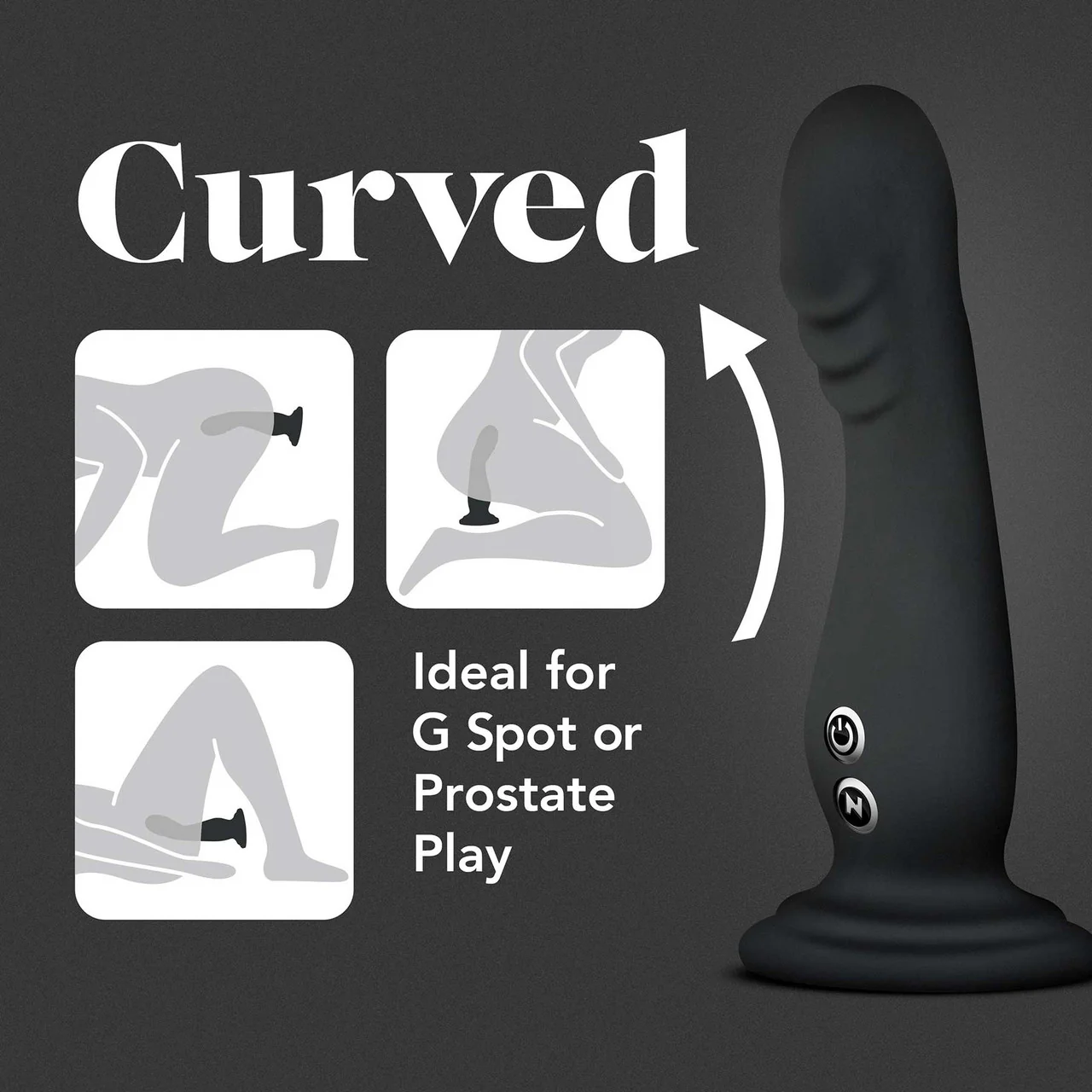 Impressions Amsterdam Rechargeable Waterproof Silicone G-Spot Suction Cup Vibrator By Blush - Black - Image 6