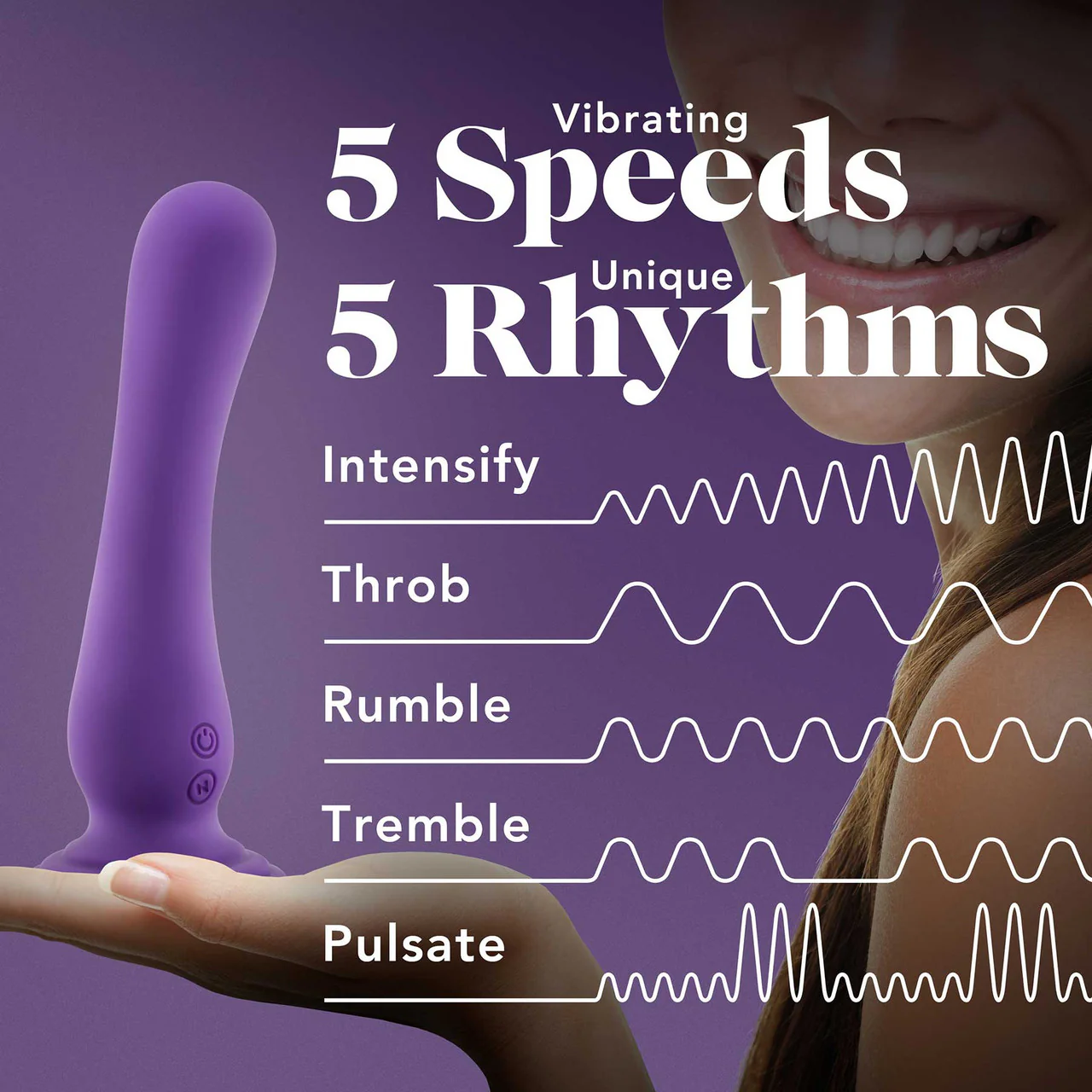 Impressions Ibiza Rechargeable Waterproof Silicone Suction Cup Vibrator By Blush - Plum - Image 8