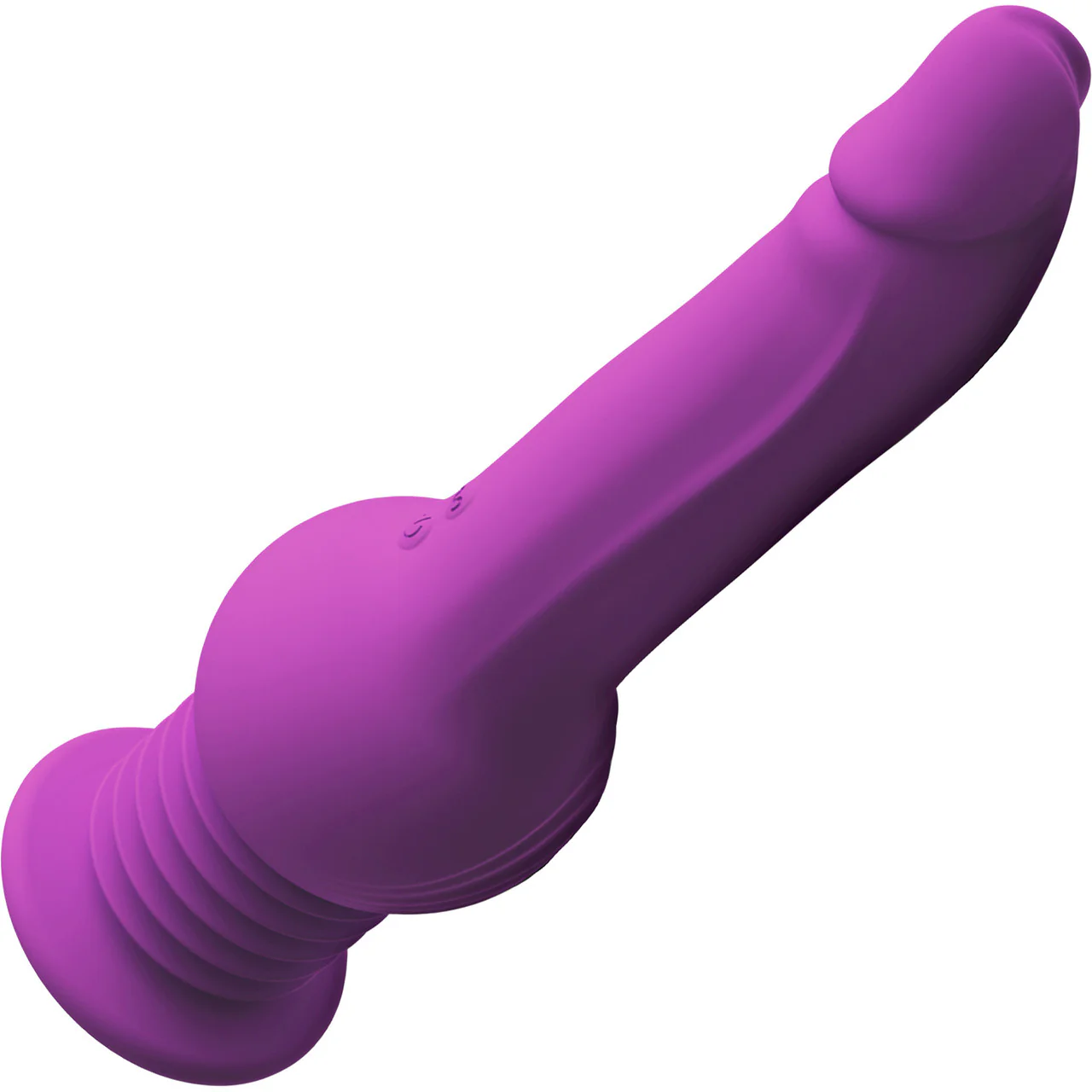 Impressions New York Gyro-Quake Rechargeable Thumping Vibrating Silicone Dildo By Blush - Purple - Image 3