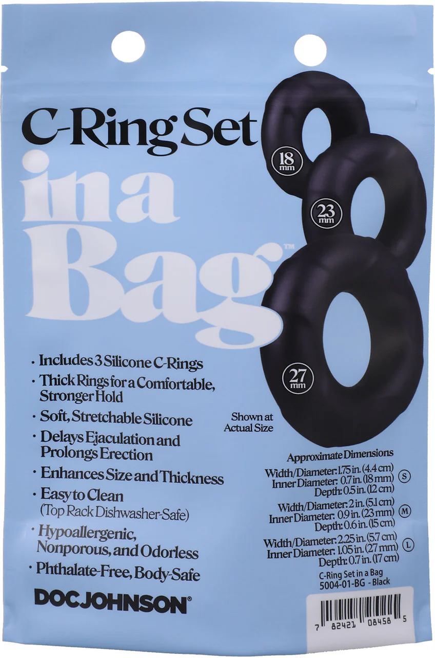 In A Bag Silicone 3 Piece C-Ring Set By Doc Johnson - Image 6