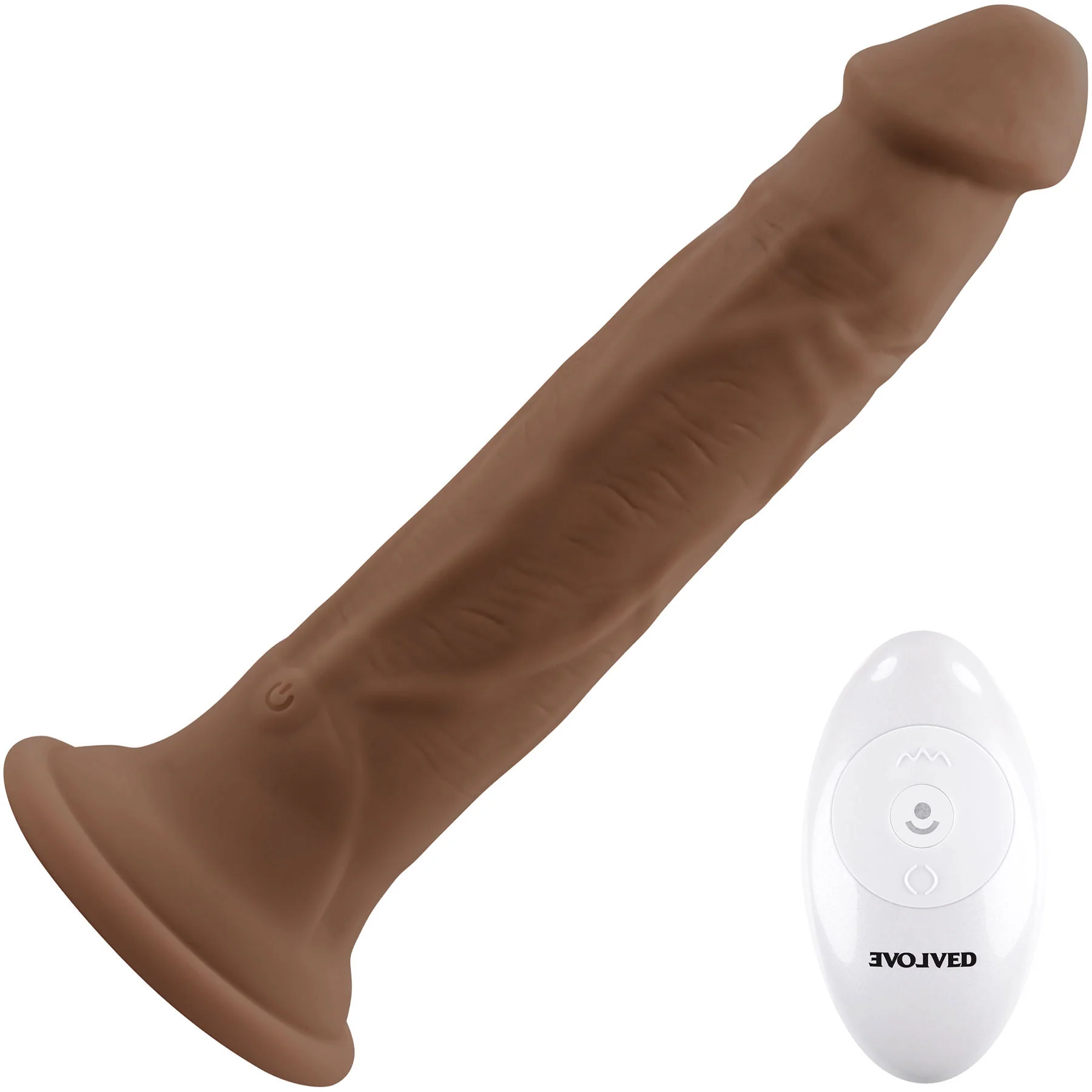 In Thrust We Trust Vibrating Thrusting Silicone Suction Cup Dildo With Remote Control By Evolved Novelties - Image 3