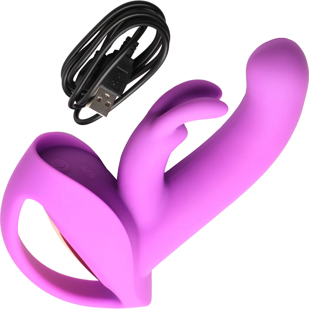 INMI 10X Come Hither Rocker Rechargeable Silicone Rabbit Vibrator With Handle - Purple - Image 15